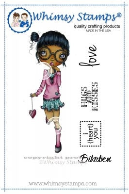 Whimsy Stamps - Cling Mount - Sally Hangs her Heart on a String