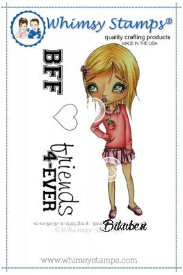 Whimsy Stamps - Cling Mount - BFF Lydia and Willy Worm