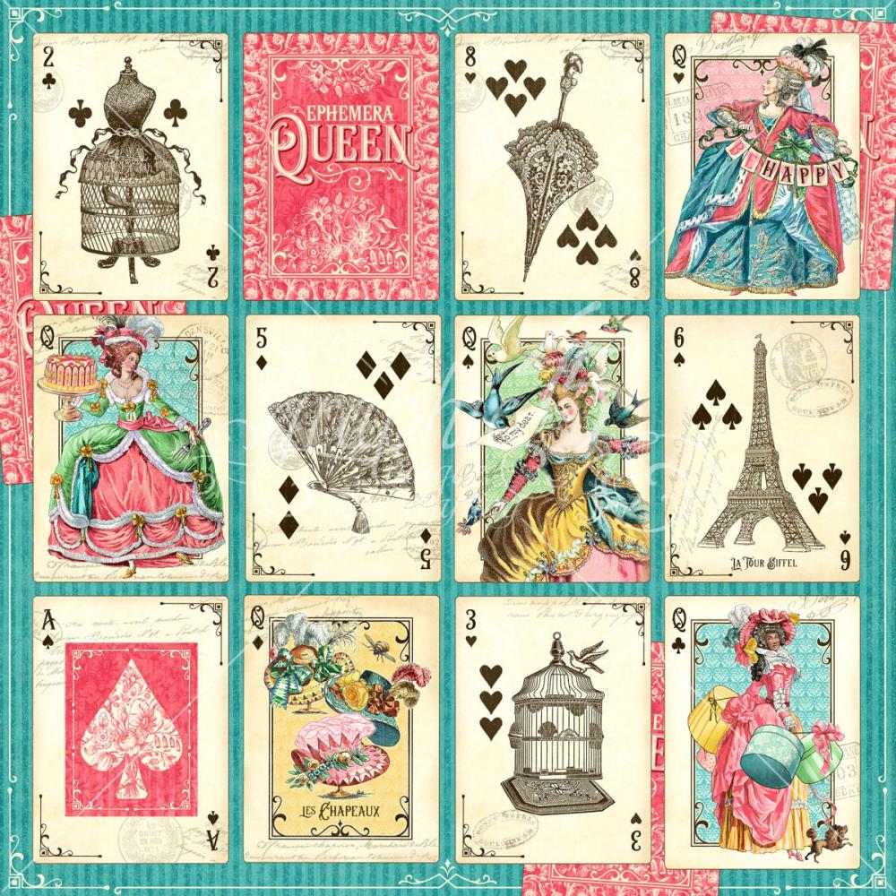 Graphic45 - Ephemera Queen - A winning hand -  12x12"