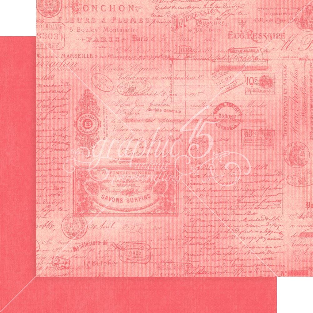 Graphic45 - Ephemera Queen - Prints and Solids Paper Pad 12 x 12"