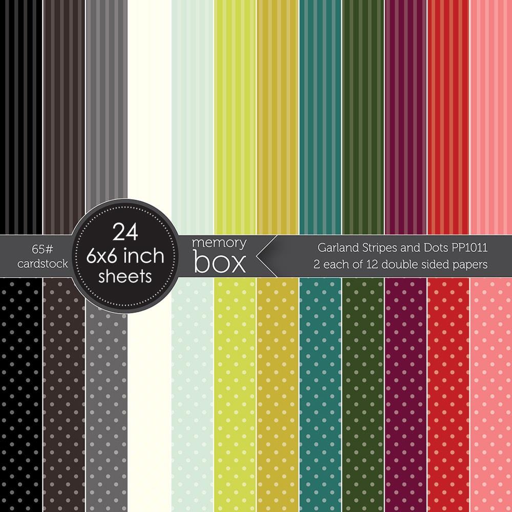 Memorybox - Garland Stripe and Dot - Paper Pad 6 x 6"