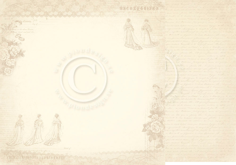 Pion Design - Vintage Wedding - Wedding Dress 12x12"