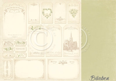 Pion Design - Vintage Wedding - Tags 12x12"