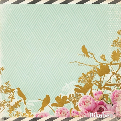 KaiserCraft - All Glitters - Gold Flowers 12x12"