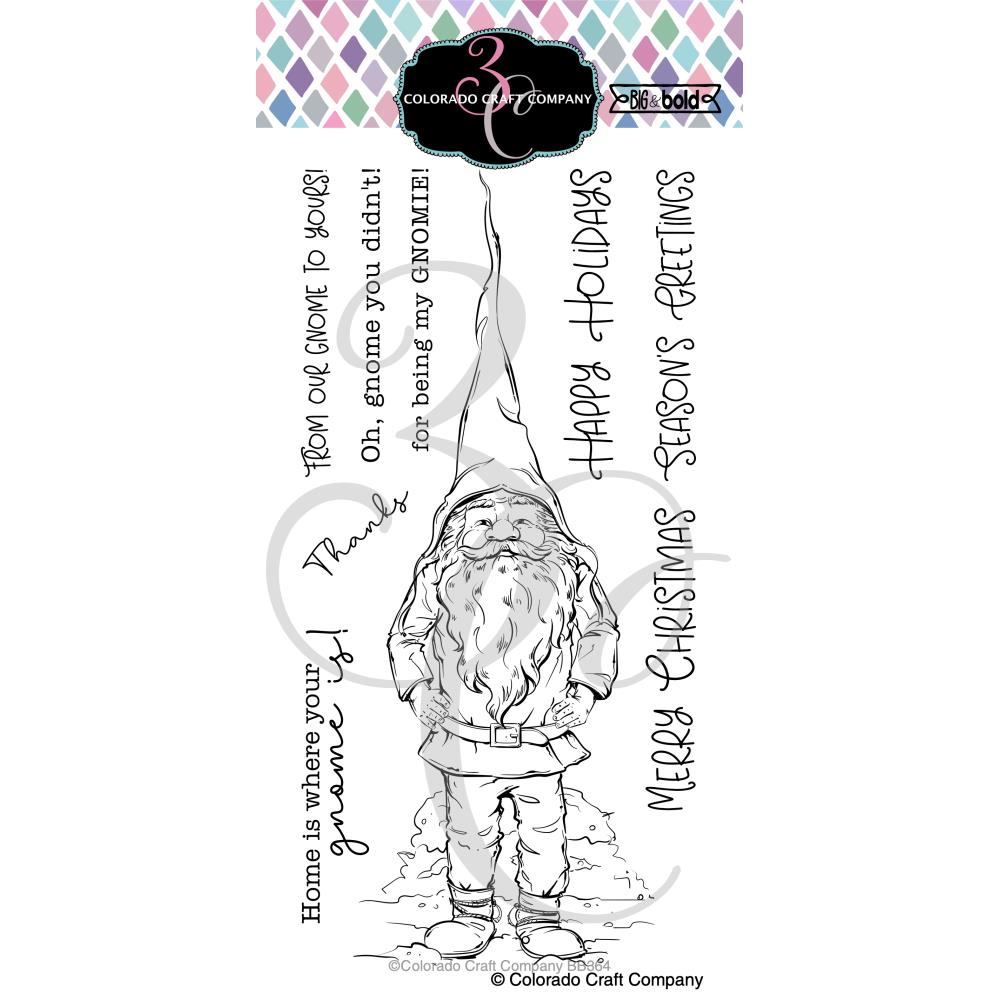 Colorado Craft Company - Clear Stamp - Slimline Gnome - Big and Bold