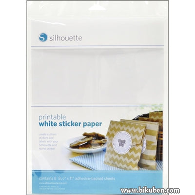 Silhouette - Media - White Printable Sticker Paper