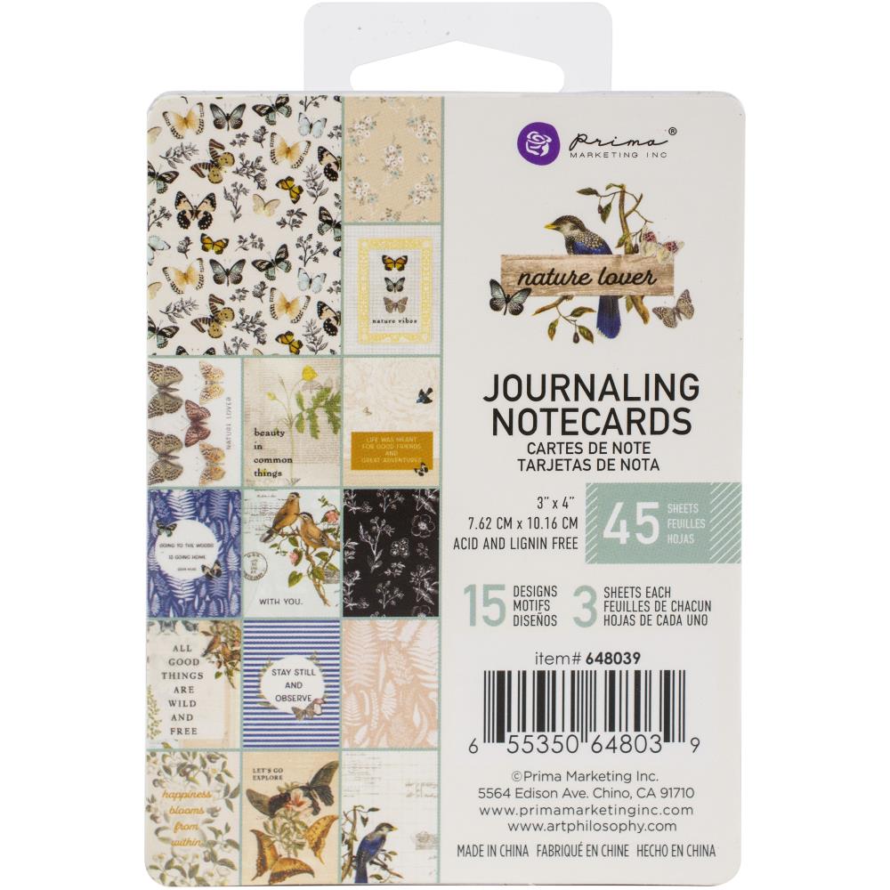 Prima - Nature Lover - Journaling Notecards  - 3 x 4"