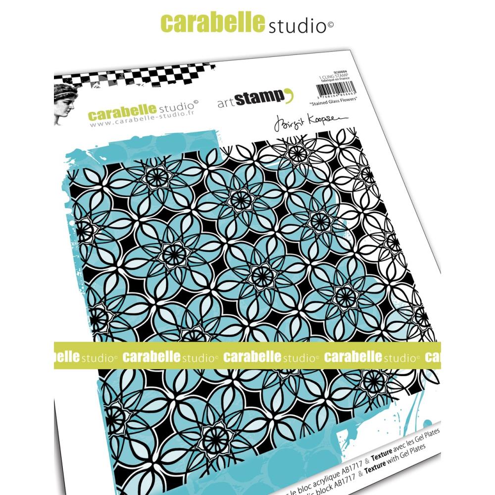 Carabelle - Cling Stamps - Stained glass flowers