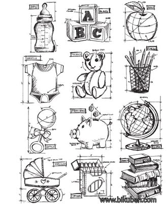 Tim Holtz Collection - Mini Blueprints #8 - Stamps