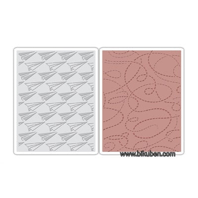 Sizzix - Tim Holtz Alterations - Texture Fades - Airplane & Dotted Line
