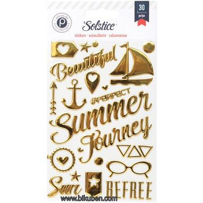 Pink Paislee - Solstice - Gold Dimentional Stickers