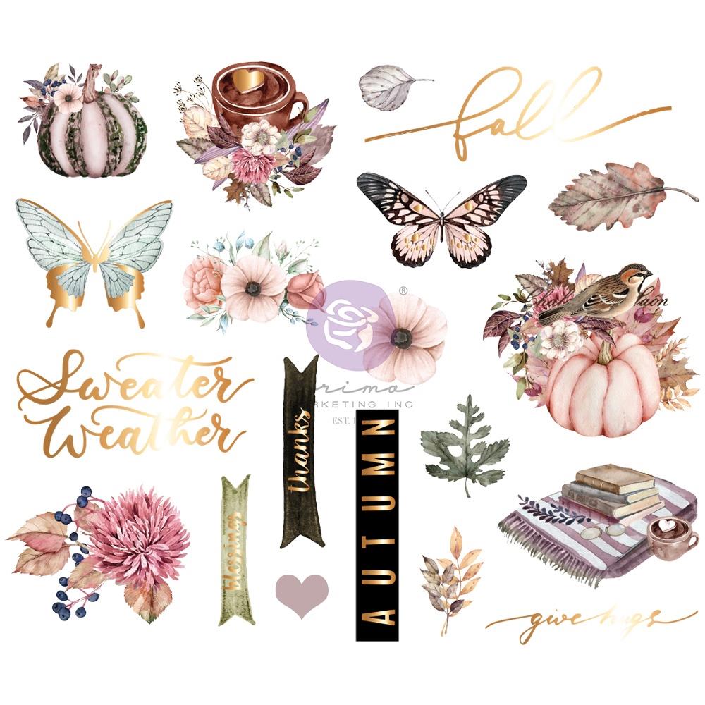 Prima - Hello Pink Autumn - Chipboard Stickers