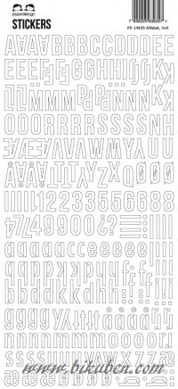 Papirdesign: Klistremerker - Alfabet - HVIT