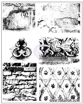 Prima - Finnabair Mixed Media Cling Stamps - Dirty Walls