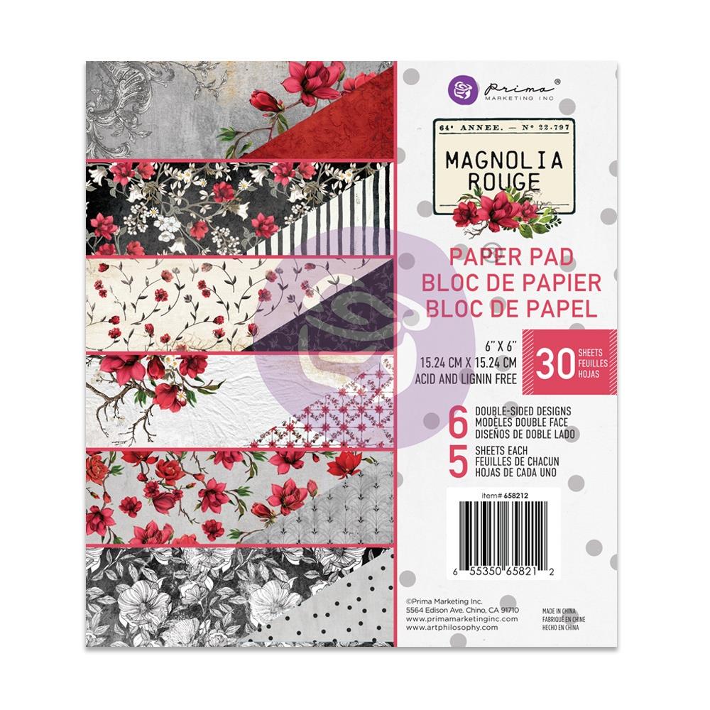 Prima - Magnolia Rouge - Paper Pad - 6" x 6"