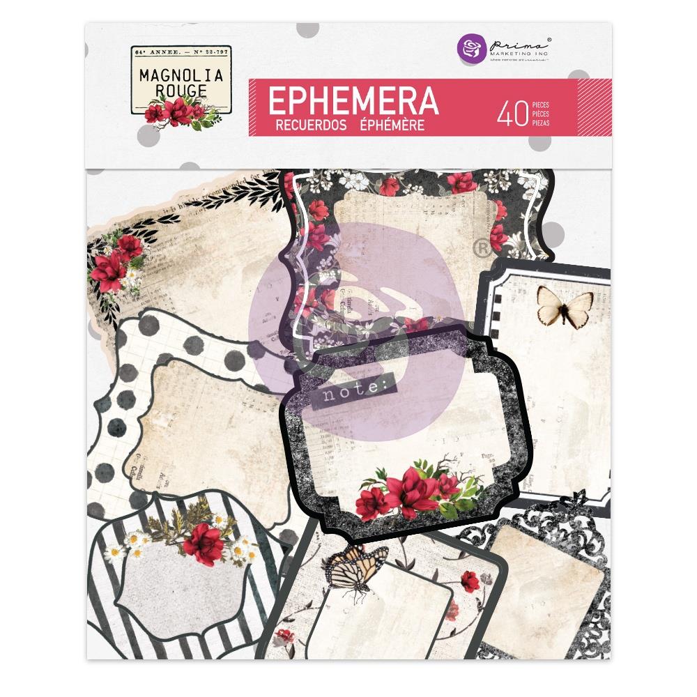 Prima - Magnolia Rouge - Ephemera Tags