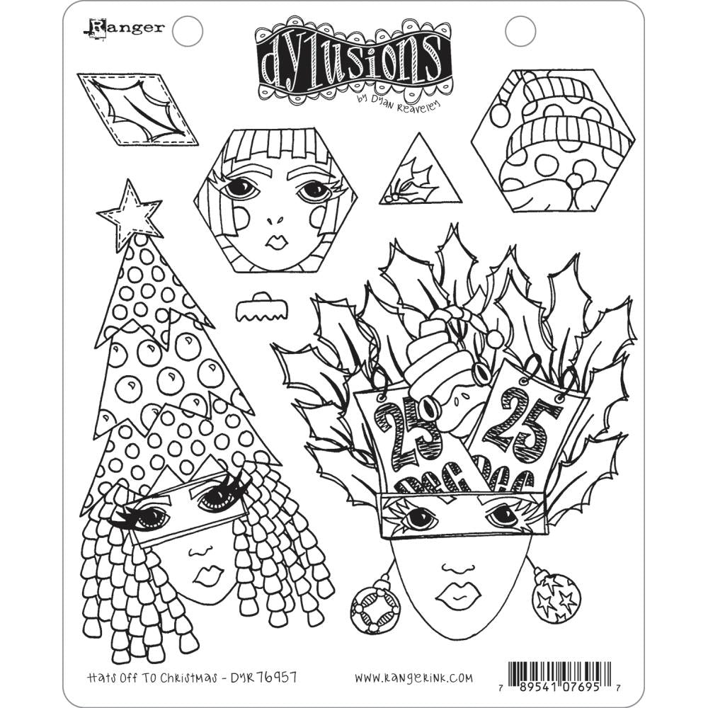 Dylusions - Cling Stamps - Hats off to christmas