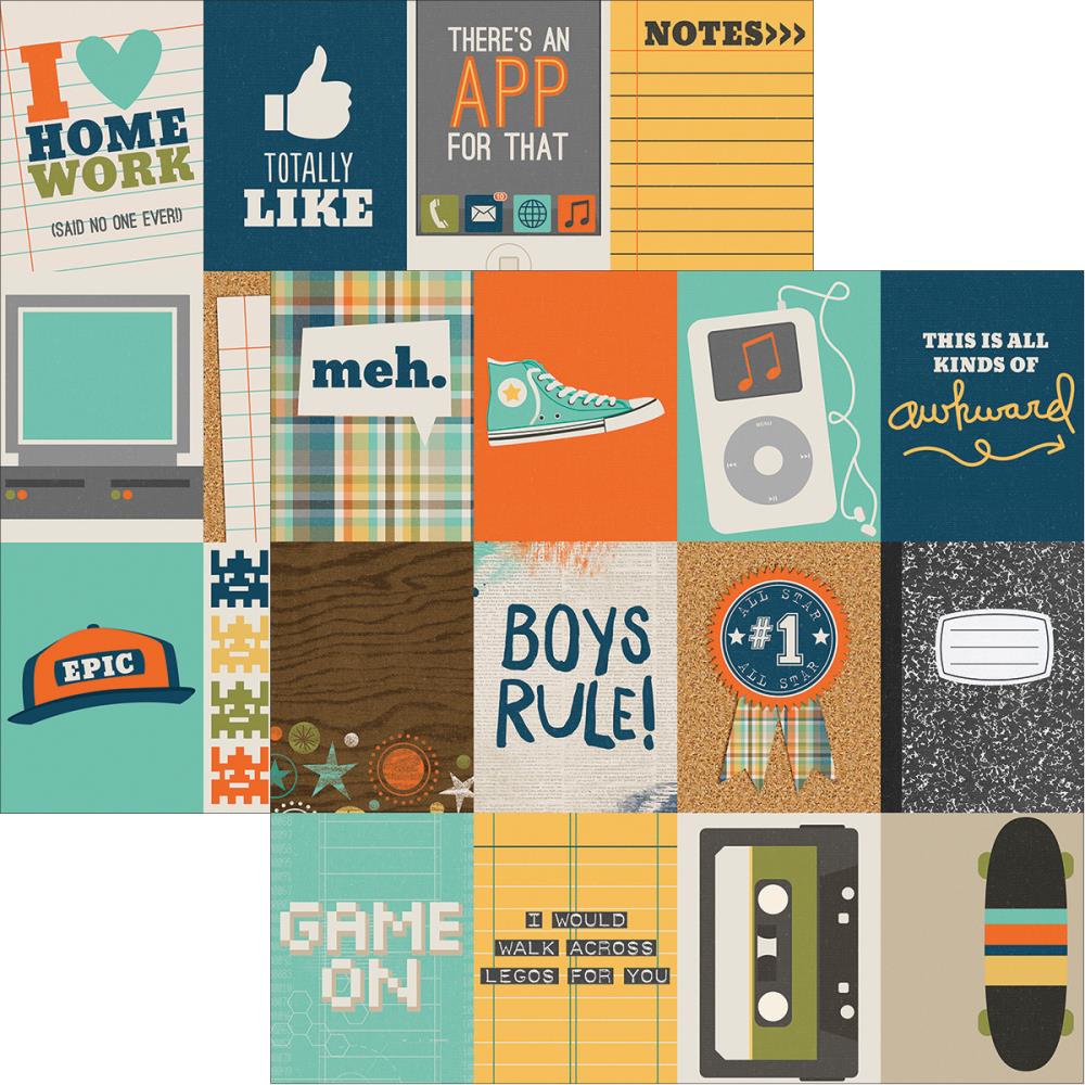 Simple Stories - So Rad - 3x4 Journaling Card Elements 12x12"