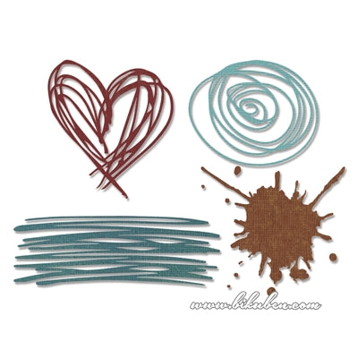 Sizzix - Tim Holtz Alterations - Thinlits - Scribbles and Splats