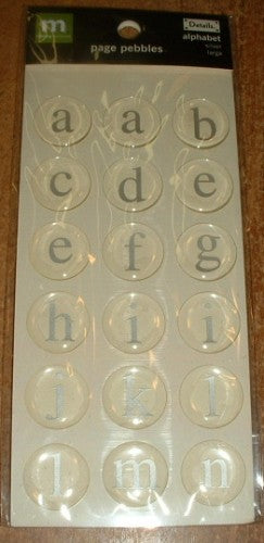 Making Memories: Alphabet page pebbles - silver large