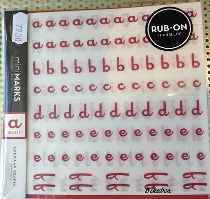 American Crafts: Minimarks - rub-ons - ginger - Rød