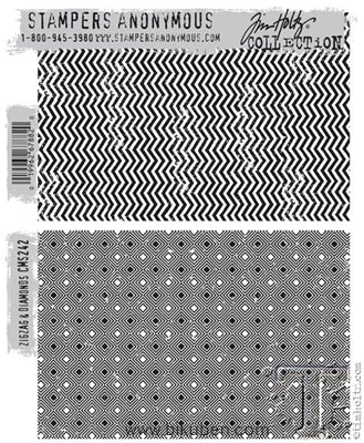 Tim Holtz Collection - Zigzag & Diamonds - Stamps