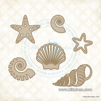 Blue Fern Studios - Chipboard - Seaside Seashells 