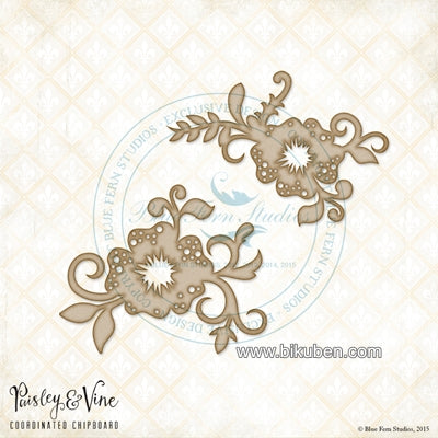 Blue Fern Studios - Chipboard - Paisley & Vine Flower