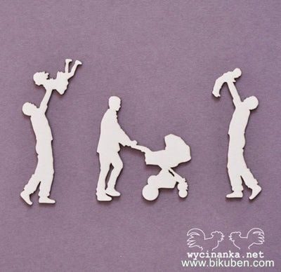 Wycinanka - Chipboard - Family Album - Dad with kid and Stroller