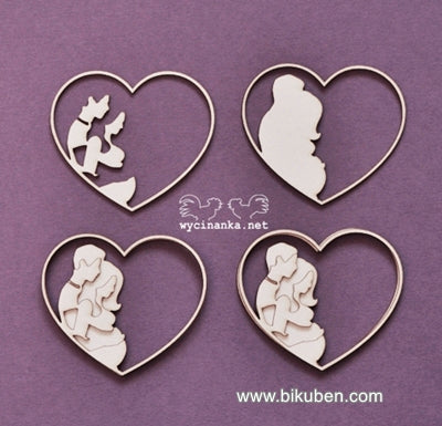 Wycinanka - Chipboard - Family Album - 3D Hearts