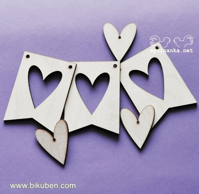 Wycinanka - Plywood - Valentine's Day - Heart Banners