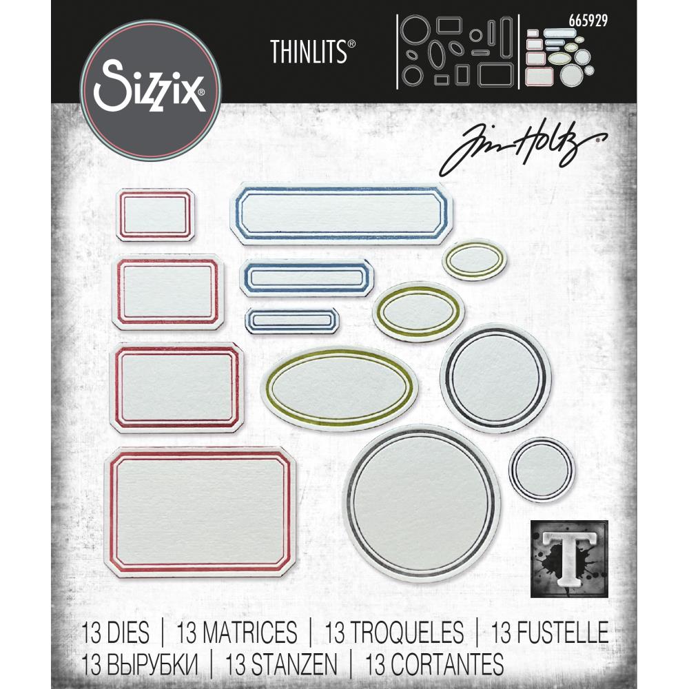 Sizzix - Tim Holtz Alterations - Thinlits  - Vintage Labels