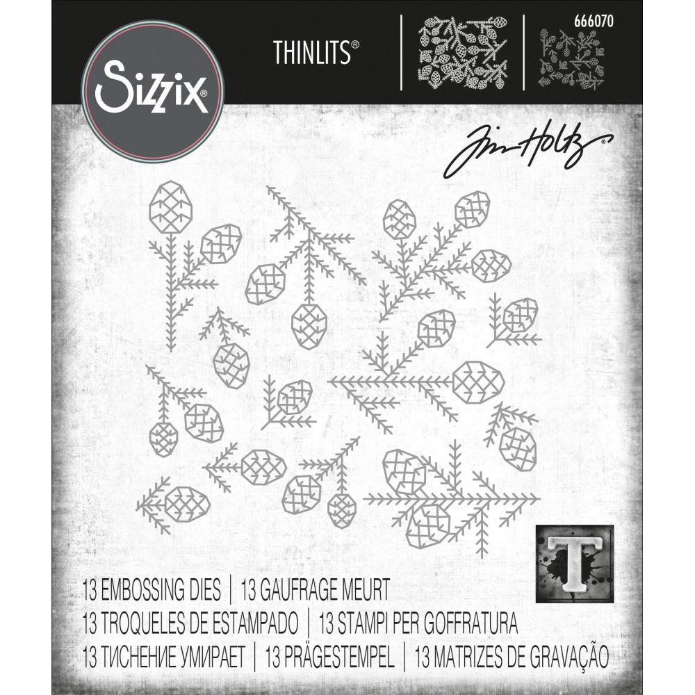 Sizzix - Tim Holtz  - Embossing Thinlits - Pine Patterns