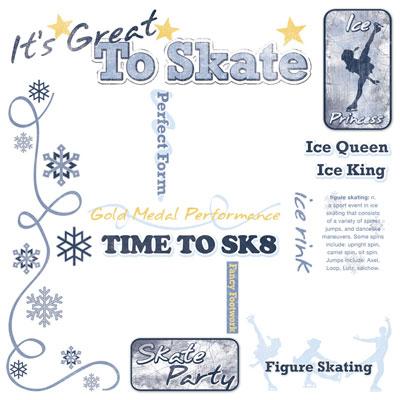 Ice Skate Rub-Ons 12 x 12