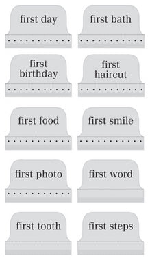 Making Memories: Tab Words Silver - Baby's first