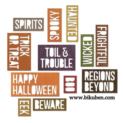 Sizzix - Tim Holtz Alterations - Thinlits - Halloween Words - Block
