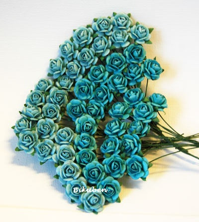 Papirdesign: Roser - TURKIS 1,0 cm