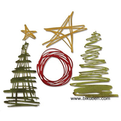 Sizzix - Tim Holtz Alterations - Thinlits - Festive Scribbles