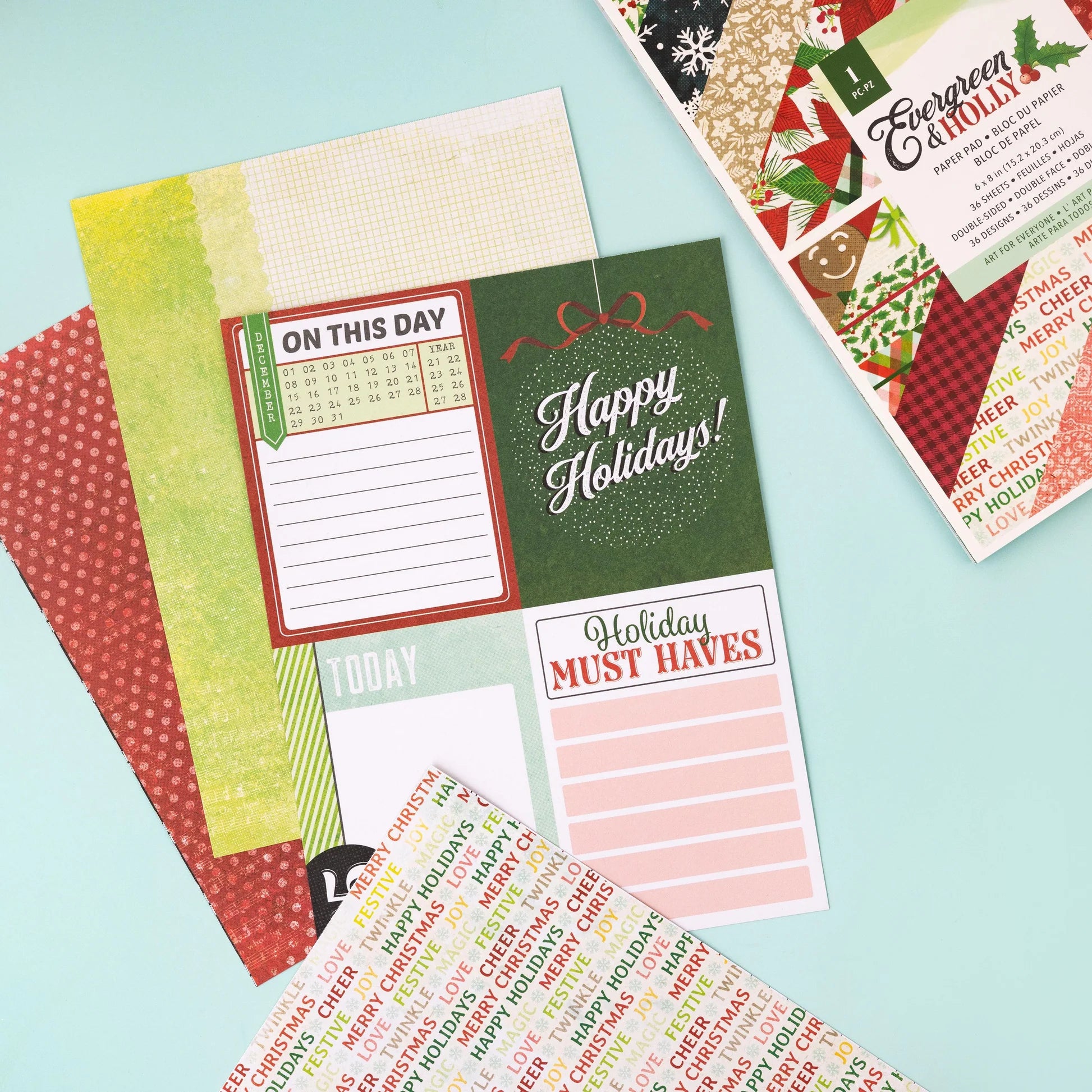 Vicki Boutin  - Evergreen & Holly  - Paper Pad  6" x 8"