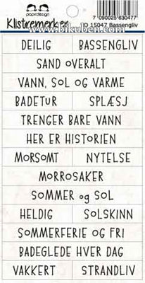 Papirdesign - Ord klistremerker - Bassengliv