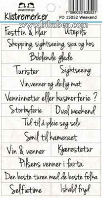 Papirdesign - Ord klistremerker - Weekend