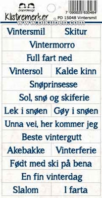Papirdesign - Ord klistremerker - Vintersmil