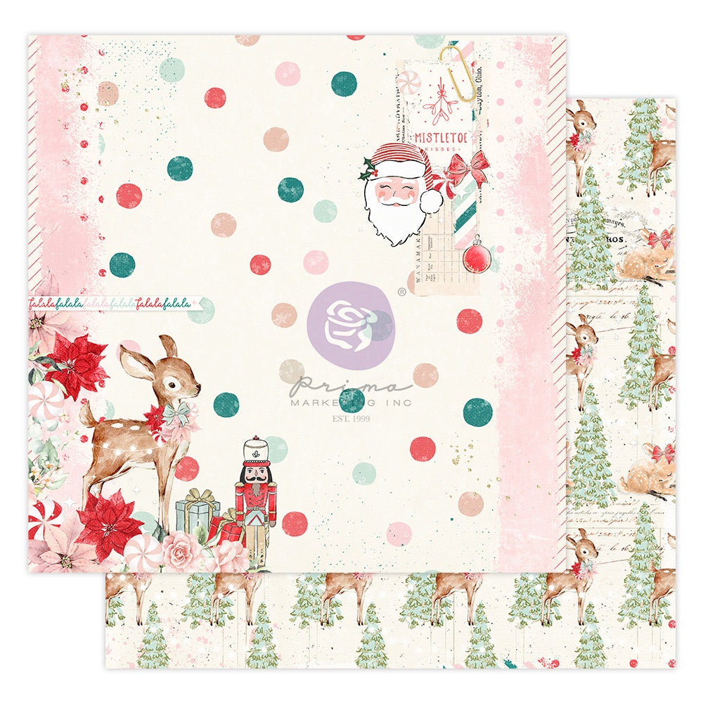 Prima - Candy Cane Lane - Red Peppermint - 12 x 12"