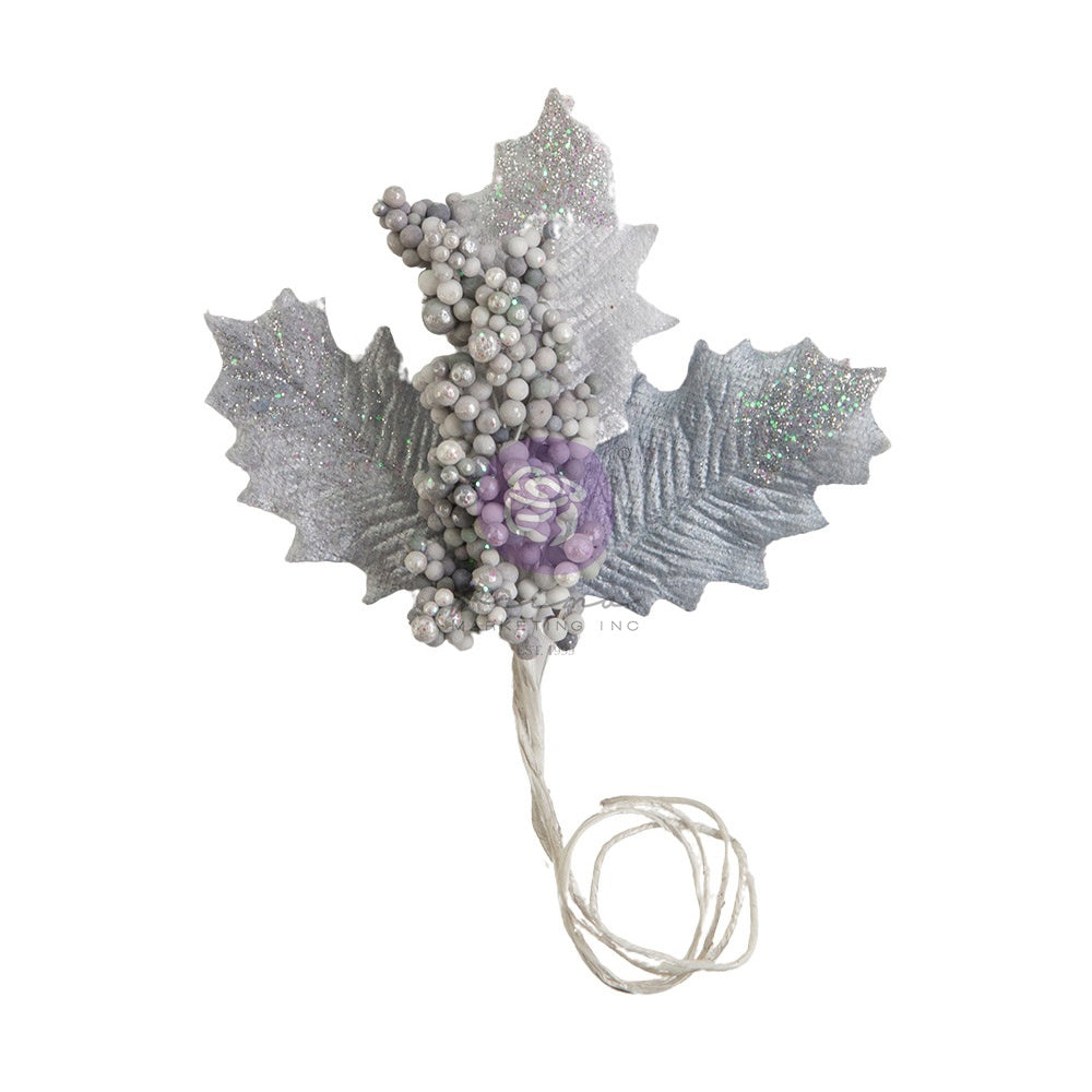 Prima - Candy Cane Lane - Paper Flowers - Silver Bells