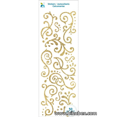 Momenta - Glitter Stickers - Gold Flourishes 