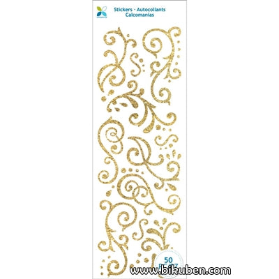 Momenta - Glitter Stickers - Gold Flourishes