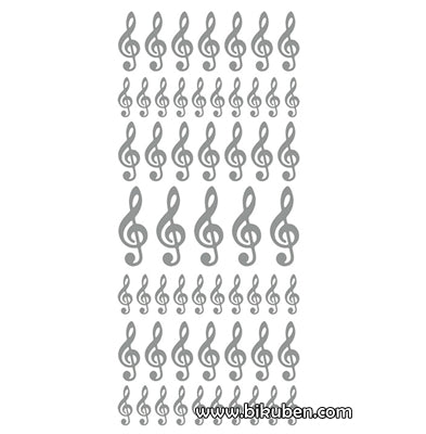 Klistremerker - G-nøkler - Sølv