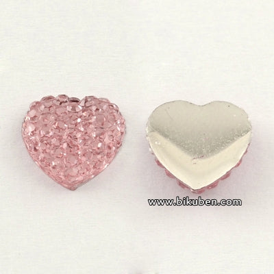 Bling dekor - Hjerte - Lakserosa - 1,6 cm