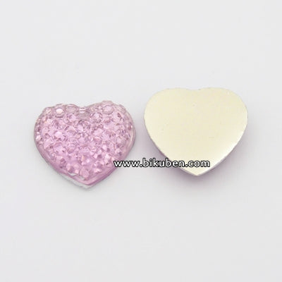 Bling dekor - Hjerte - Rosa - 1,6cm