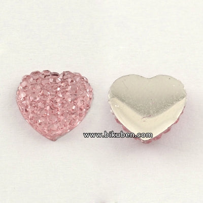 Bling dekor - Hjerte - Lakserosa - 1,2cm